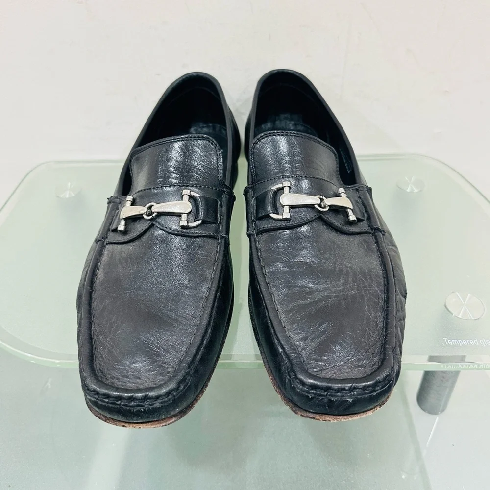 CALZOLERIA TOSCANA HAND CRAFT LEATHER BLACK MEN'S SHOES SIZE‎ 11,5 MADE IN ITALY
